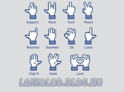 Facebook kezek - Lájk